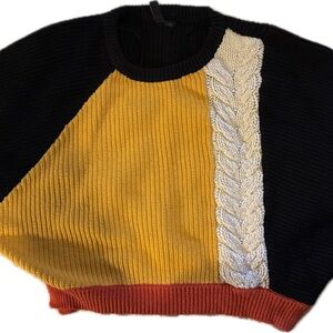 Tahari Black, Yellow, and Cream Sweater
